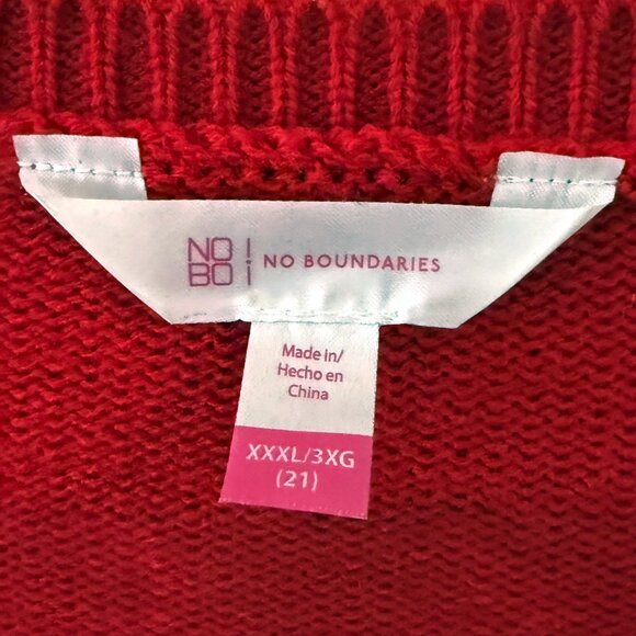 Ugly Christmas Sweater Cat Red "FaLaLaLa Nope" Grumpy Cat 3XL Holiday Funny - Picture 9 of 14